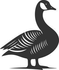 A drawing vector silhouette of a goose bird