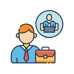 Obraz premium Modern Employer Icon for Workforce Development