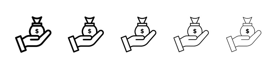 loan icon symbol pictogram. stroke designs.