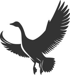 A drawing vector silhouette of a goose bird