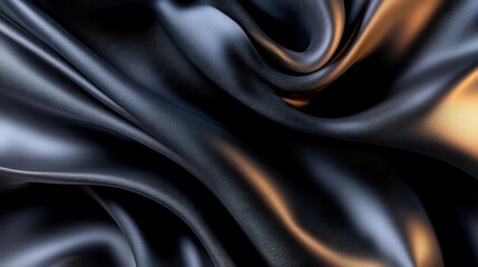 Fototapeta premium Elegant Black Silk Fabric