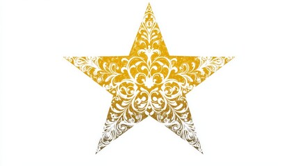 Obraz premium A gold star with a floral design