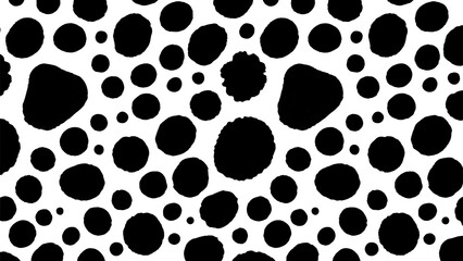 Abstract Black and White Seamless Pattern Organic Shapes, Dots, and Circles for Design Projects