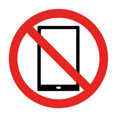 No cell phones allowed, simple graphic design, for safety rules