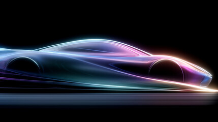 Sleek Abstract Car Outline Illuminated By Dynamic Futuristic Light