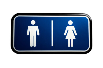Fototapeta premium Bathroom sign with male and female symbols on a transparent background