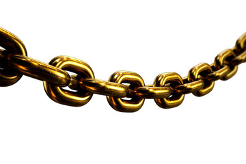 Obraz premium Gold chain links connected on a transparent background