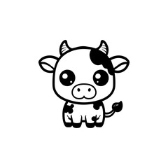a illustration of cow outline style