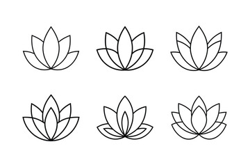 modern lotus icon with flat style