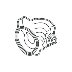 Rapan outline vector icon. Can be used for any platform action promotion and advertising. Isolated symbol sign used for: mobile, app, design, web, dev, ui, ux, gui. EPS 10. For your project.