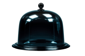 Elegant glass dome with a black tint for display purposes