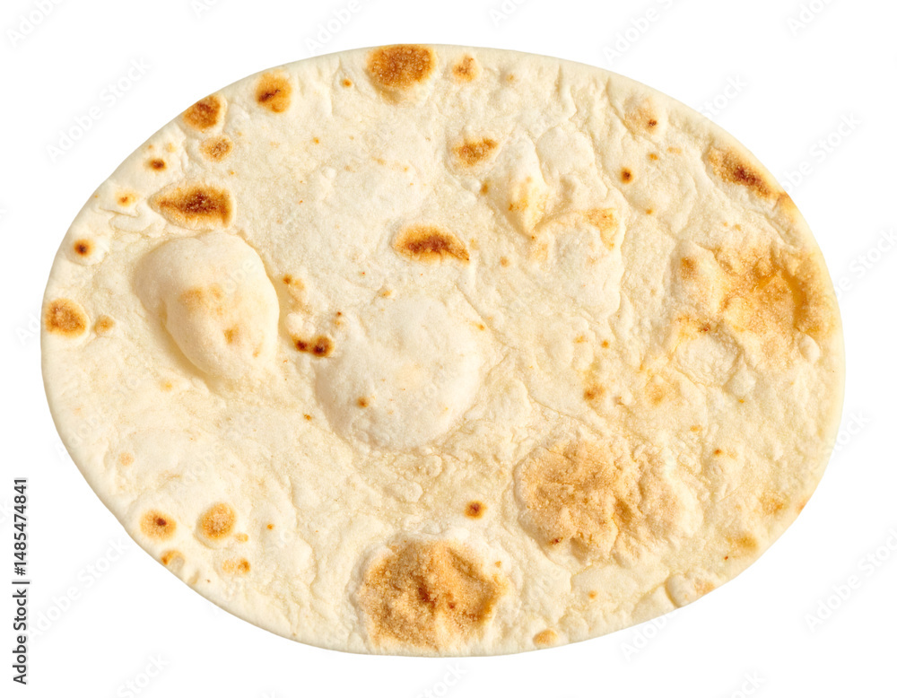 Poster lavash bread isolated on transparent background showing its texture