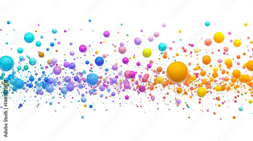 Aufkleber the design features an abstract flat style with a lively burst of confetti on a white background