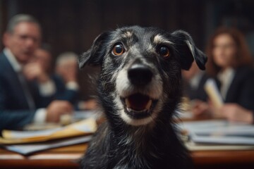 A  dog's  expression  during  a  meeting  of  adults.