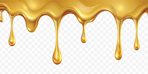 abstract 3d  liquid gold dripping isolated on transparent background