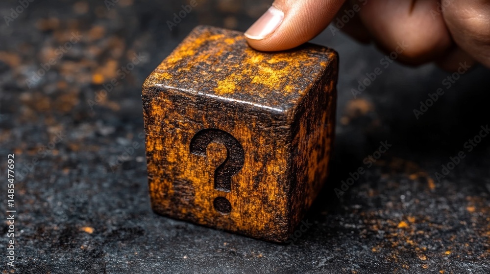Poster the question mark symbol, often used for faqs, represents the concepts of problem and solution in ro