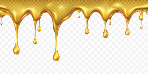abstract 3d  liquid gold dripping isolated on transparent background