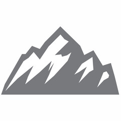 Mountain peak icon. Vector black silhouette of rocky mountain for logo, symbol or emblem. Simple minimalist mountain graphic illustration