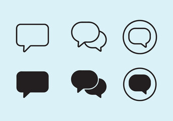 Minimalist Speech Bubble Icons Vector Graphics for Communication