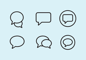 Minimalist Speech Bubble Icons  Vector Line Art for Communication Design