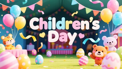 Fototapeta premium Children's Day Poster
