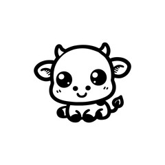 a illustration of cow outline style