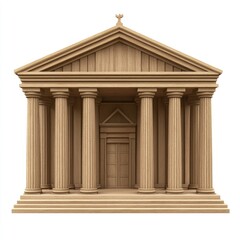 Obraz premium Classic Wooden Temple Facade