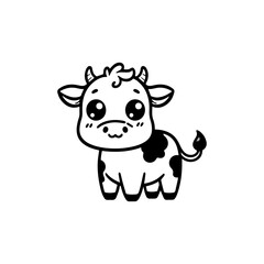 a illustration of cow outline style