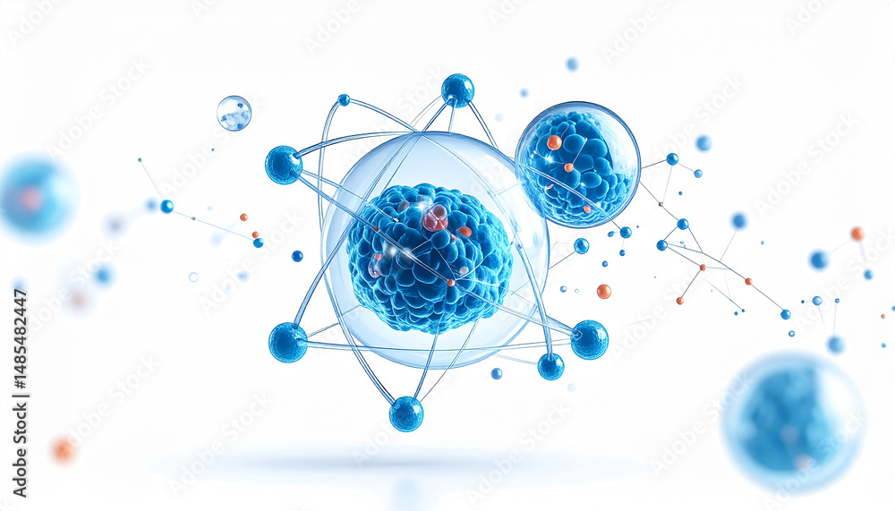 Poster intricate molecular structure: a mesmerizing 3d rendering of a complex molecular structure, showcasi