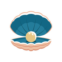 Pearl clams colored vector illustration. Used for any platform action promotion and advertising. Isolated symbol sign used for: mobile, app, design, web, dev, ui, ux, gui. EPS 10. For your project. 