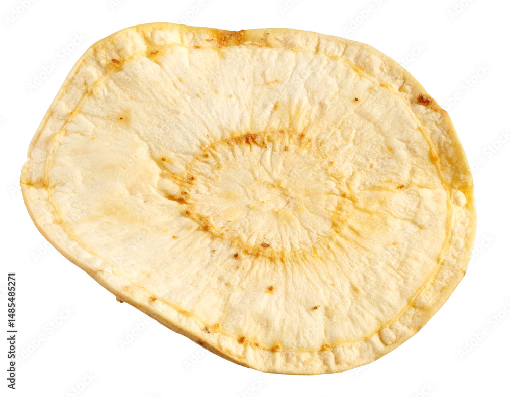 Poster single parsnip chip isolated on transparent background