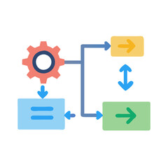 Obraz premium Workflow Process Icon Design
