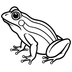 Elegant Frog Line Art in Viridian
