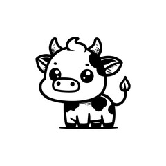 a illustration of cow outline style
