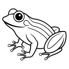 Elegant Frog Line Art in Viridian