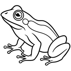 Elegant Frog Line Art in Viridian