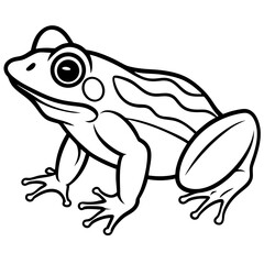 Elegant Frog Line Art in Viridian