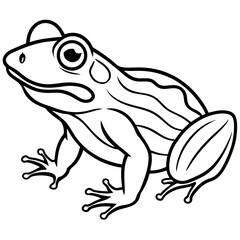 Elegant Frog Line Art in Viridian
