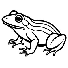 Elegant Frog Line Art in Viridian