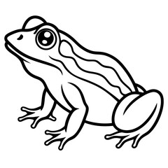 Elegant Frog Line Art in Viridian