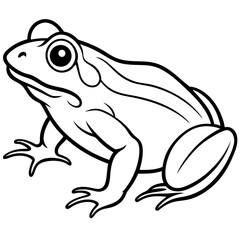Elegant Frog Line Art in Viridian