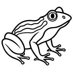 Elegant Frog Line Art in Viridian