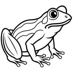 Elegant Frog Line Art in Viridian