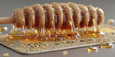 Credit Card with Honey Dripping Representing Rising Prices and Financial Strain