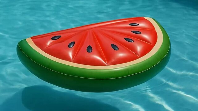 Watermelon slice pool float floating in the pool