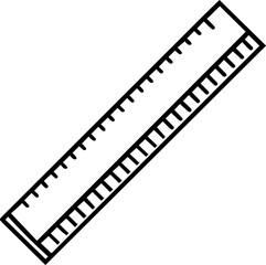 Ruler outline icon for measuring vector illustration line art