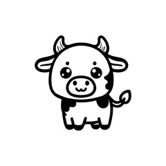 a illustration of cow outline style
