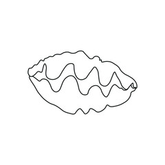 Giant clams tridacna outline vector icon. Used for any platform action promotion and ad. Isolated symbol sign used for: mobile, app, design, web, dev, ui, ux, gui. EPS 10. For your project. 