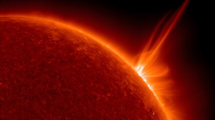 Sonneneruption mit gewaltigem Plasmaausstoß am Sonnenrand 