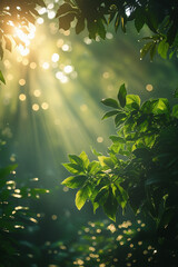 sun rays through the leaves